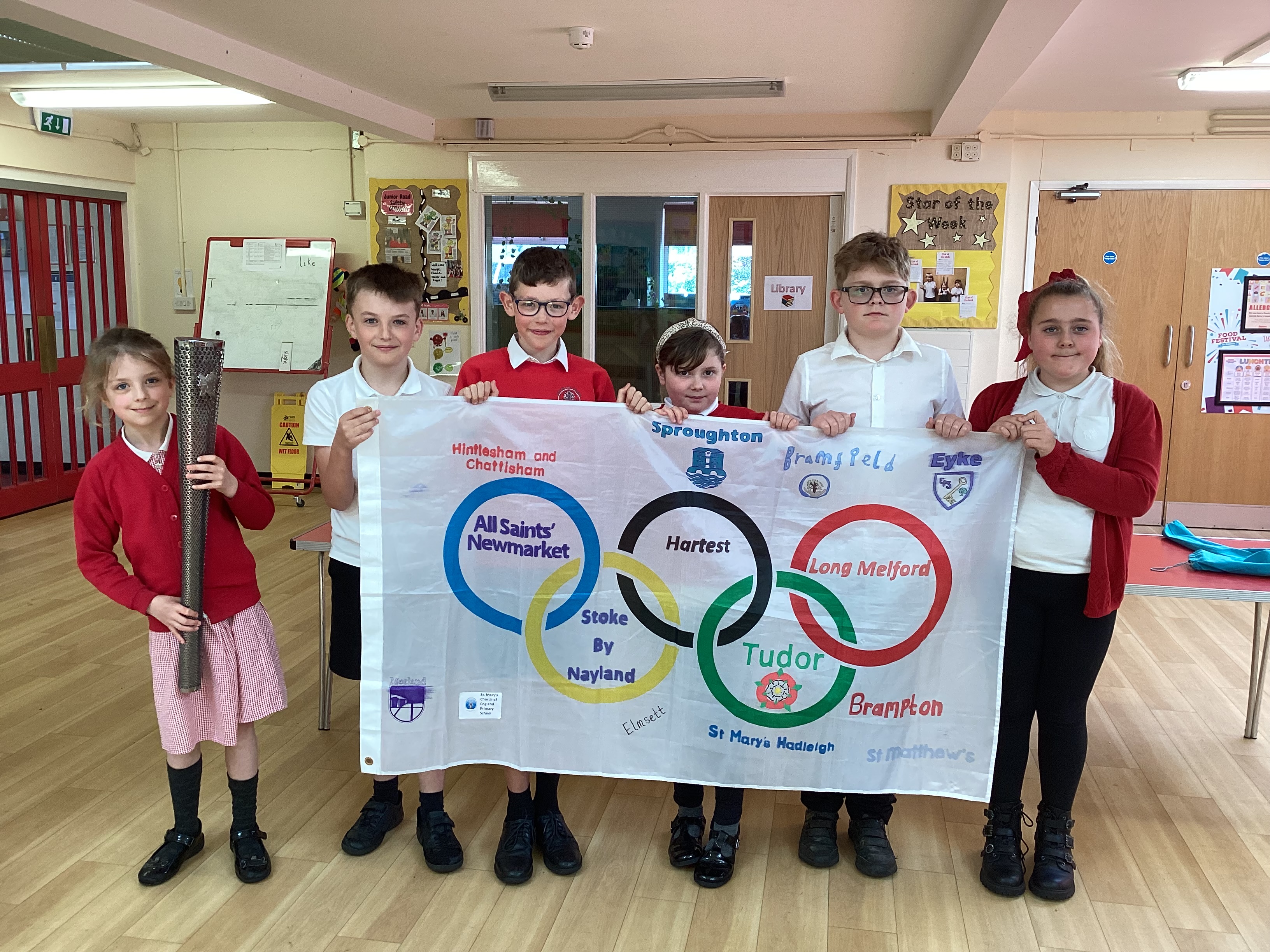 Children with Olympic Flag