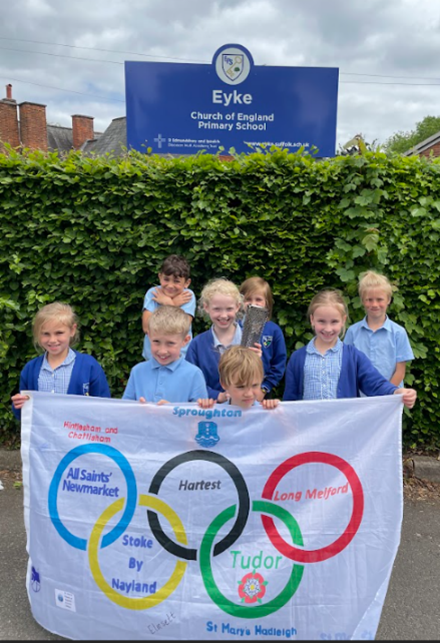Children with Olympic Flag